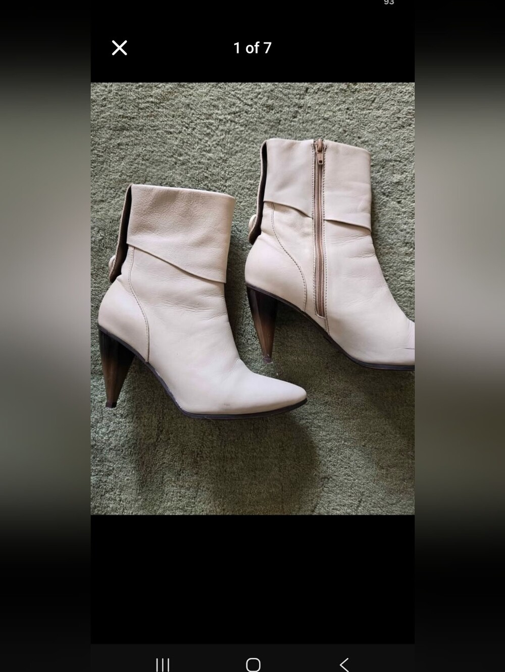 Etrusca Women's Cream Ankle Boots - Sleek Pointed Toe Heels